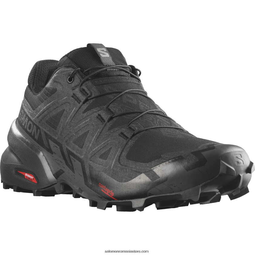Salomon negru/fantomă pantofi de trail pentru bărbați - speedcross 6 lățime 6D8X2J1471