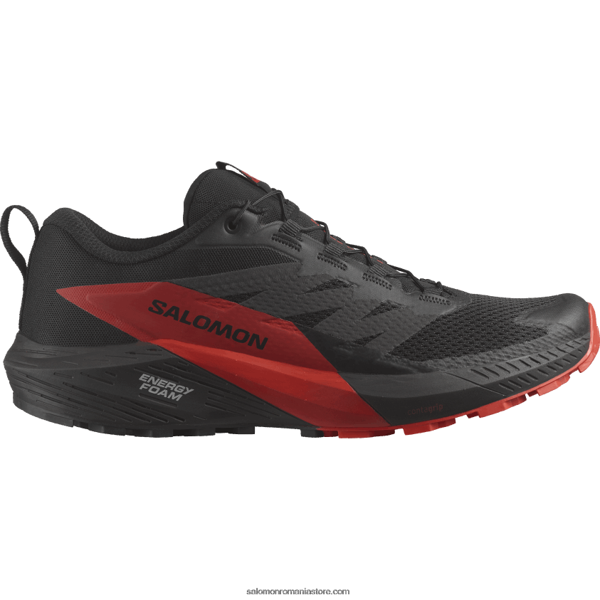 Salomon negru/rosu aprins pantofi de alergare pentru bărbați - sense ride 5 6D8X2J1432