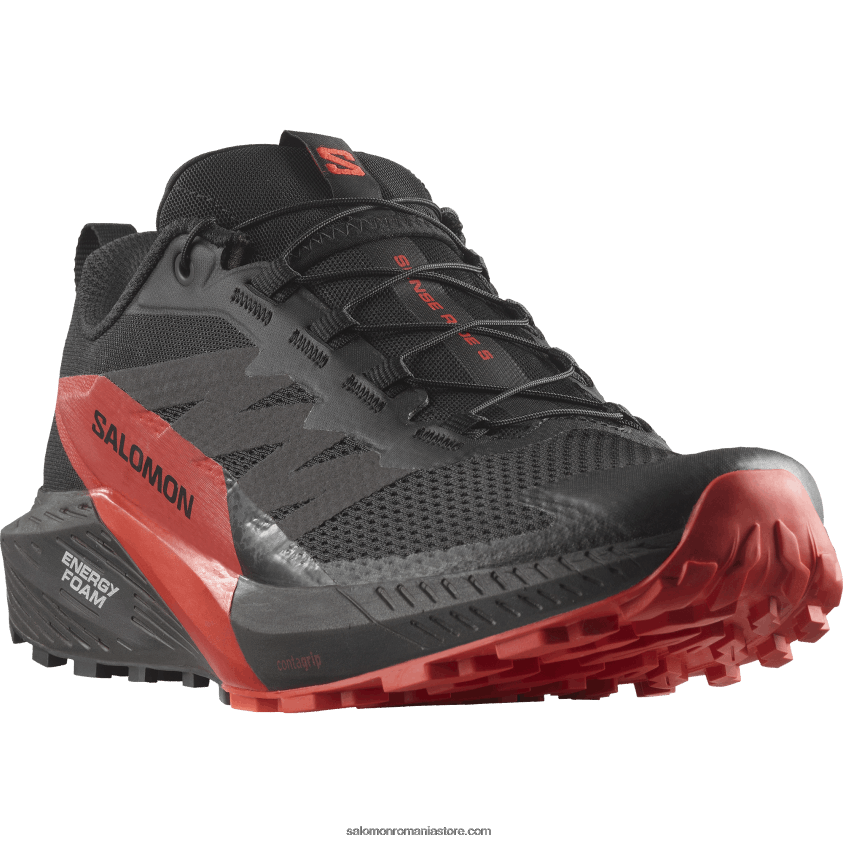 Salomon negru/rosu aprins pantofi de alergare pentru bărbați - sense ride 5 6D8X2J1432