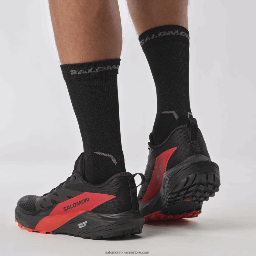 Salomon negru/rosu aprins pantofi de alergare pentru bărbați - sense ride 5 6D8X2J1432