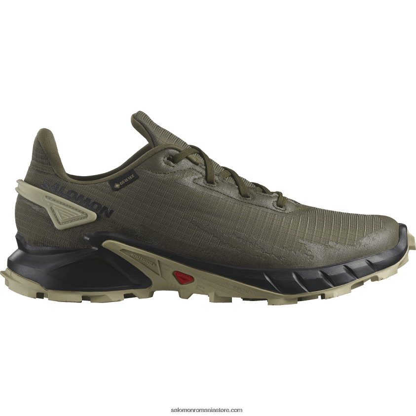 Salomon noapte măsliniu/negru/gri mușchi pantofi de alergare pentru bărbați - alphacross 4 gore-tex 6D8X2J1477