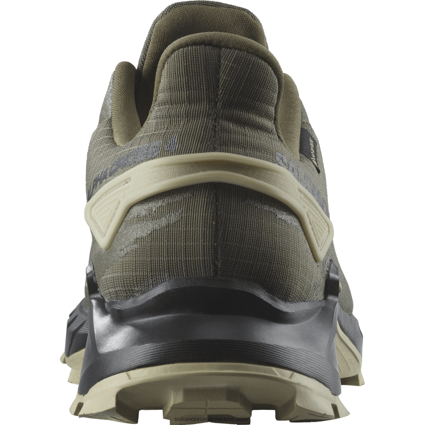 Salomon noapte măsliniu/negru/gri mușchi pantofi de alergare pentru bărbați - alphacross 4 gore-tex 6D8X2J1477