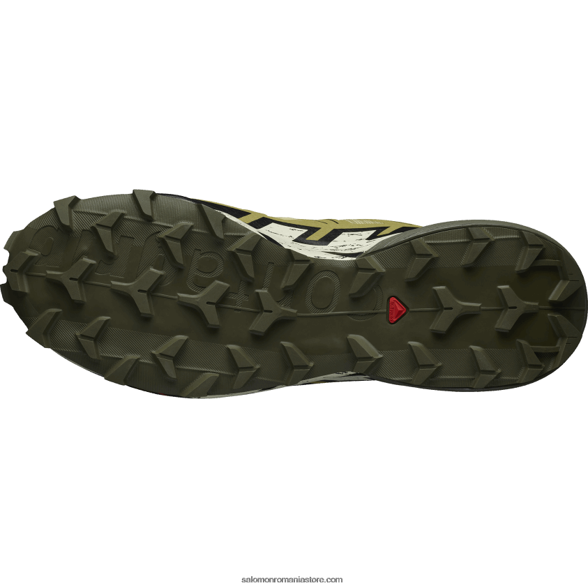 Salomon praz verde/negru/nisip albit pantofi de alergare pentru bărbați - speedcross 6 6D8X2J1450