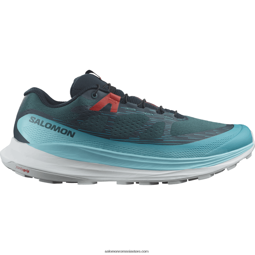 Salomon profund atlantic/strălucire albastră/roșu aprins pantofi de alergare pentru bărbați - ultra glide 2 wide 6D8X2J1469