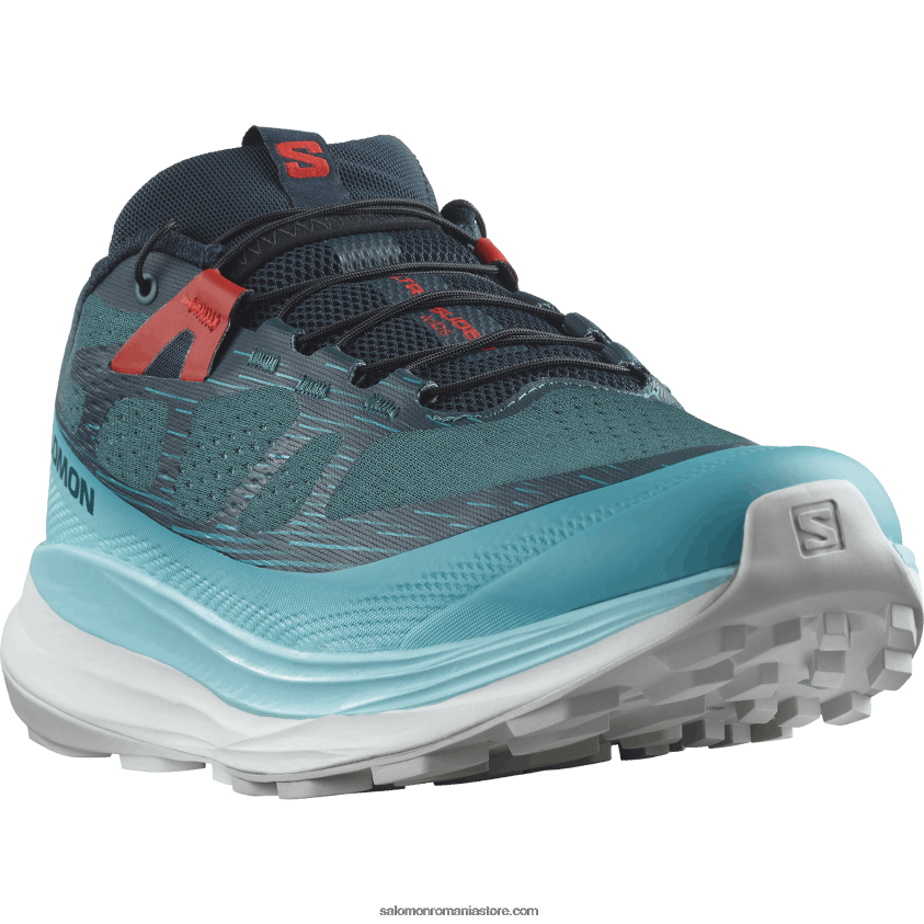 Salomon profund atlantic/strălucire albastră/roșu aprins pantofi de alergare pentru bărbați - ultra glide 2 wide 6D8X2J1469