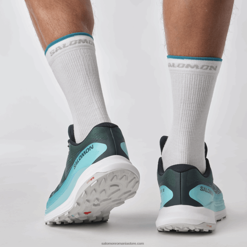 Salomon profund atlantic/strălucire albastră/roșu aprins pantofi de alergare pentru bărbați - ultra glide 2 wide 6D8X2J1469