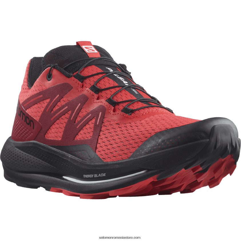 Salomon roșu mac/roșu bicicletă/negru pantofi de alergare pentru bărbați – pulsar trail 6D8X2J1463
