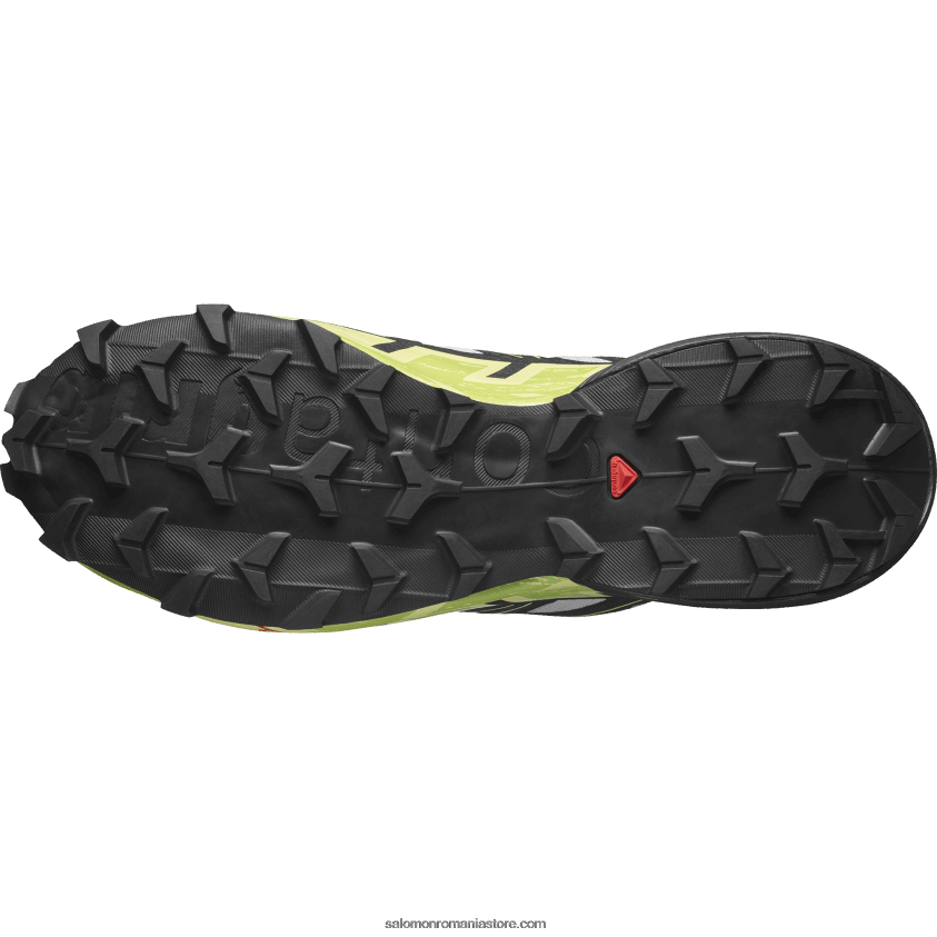 Salomon rocă lunară/negru/tei însorit pantofi de alergare pentru bărbați - speedcross 6 gore-tex 6D8X2J1468