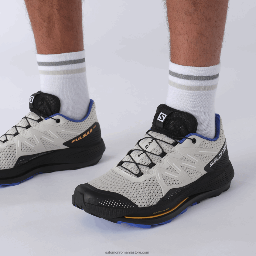 Salomon stâncă lunară/negru/albastru orbitor pantofi de alergare pentru bărbați – pulsar trail 6D8X2J1461