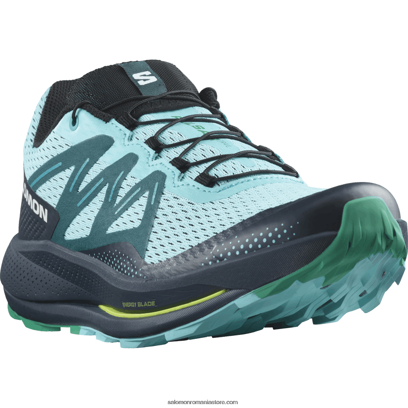 Salomon strălucire albastră/carbon/smarald pantofi de alergare pentru bărbați – pulsar trail 6D8X2J1460