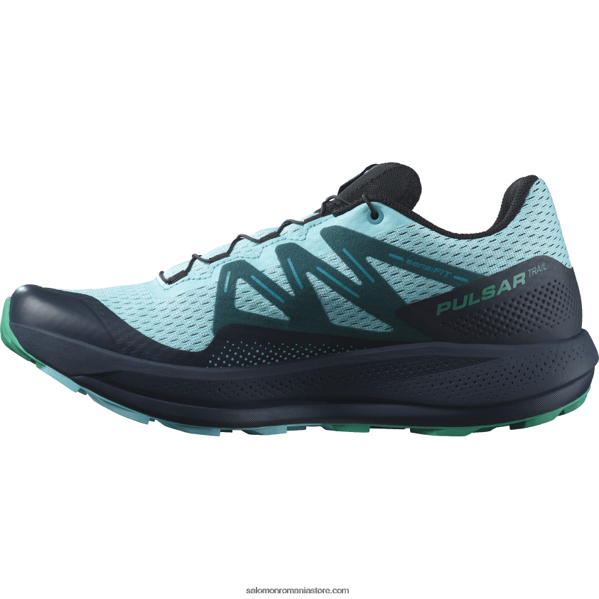 Salomon strălucire albastră/carbon/smarald pantofi de alergare pentru bărbați – pulsar trail 6D8X2J1460