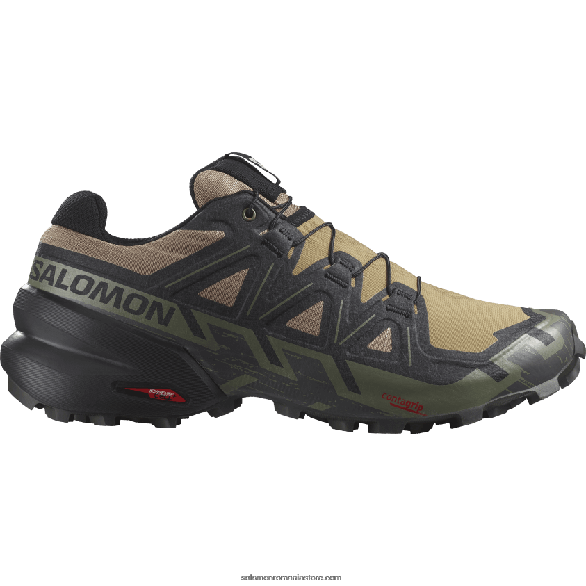 Salomon varec/negru/verde lichen profund pantofi de alergare pentru bărbați - speedcross 6 6D8X2J1455