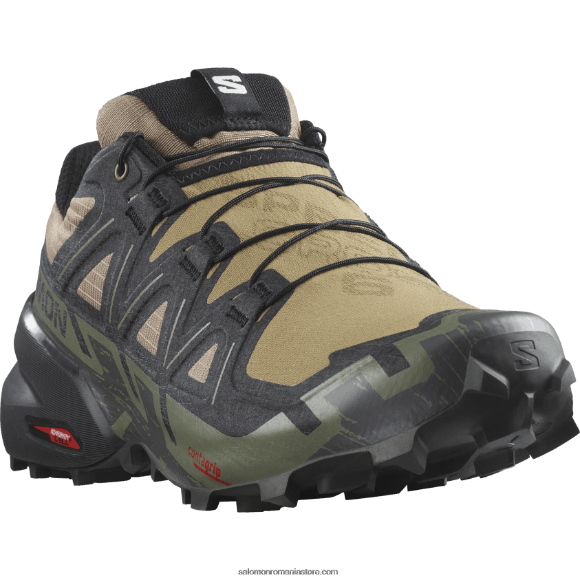Salomon varec/negru/verde lichen profund pantofi de alergare pentru bărbați - speedcross 6 6D8X2J1455