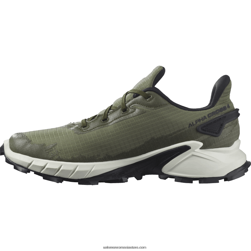 Salomon verde lichen profund/gheata de vanilie/noapte de masline pantofi de alergare pentru bărbați - alphacross 4 gore-tex 6D8X2J1476