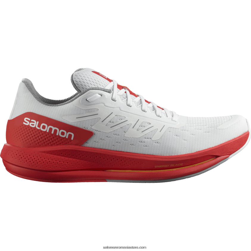 Salomon alb/rosu mac/portocaliu aprins pantofi alergare bărbați - spectr 6D8X2J1075