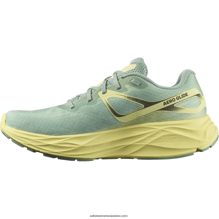 Salomon granit verde/galben iris/alb pantofi alergare bărbați - aero glide 6D8X2J1062