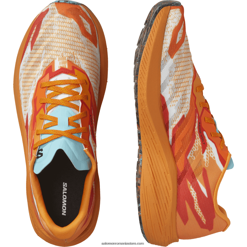 Salomon stralucire turmeric/rosu foc/albastru pantofi de alergare pentru bărbați - aero volt 6D8X2J60