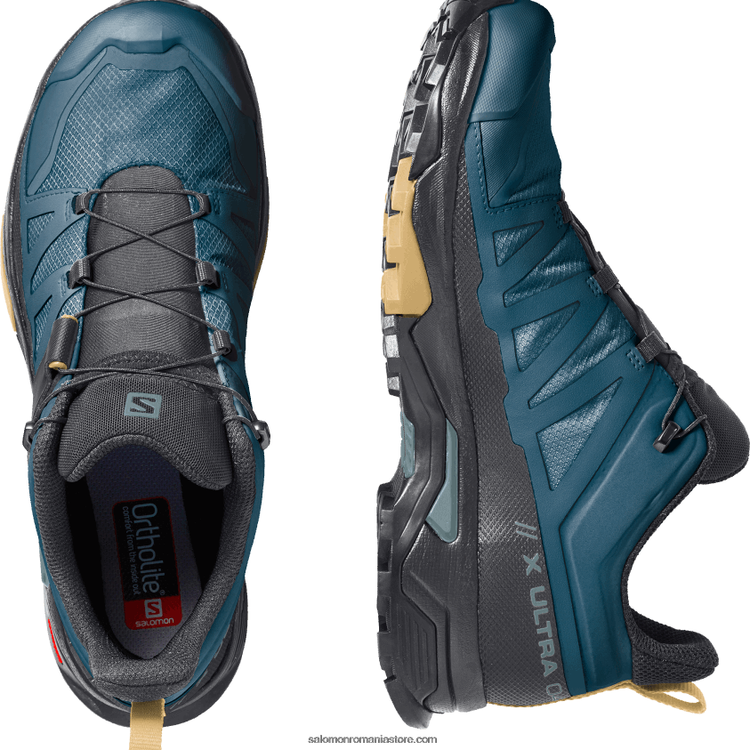 Salomon albastru legion/negru/frunza de toamna pantofi de drumeție pentru bărbați - x ultra 4 gore-tex 6D8X2J17