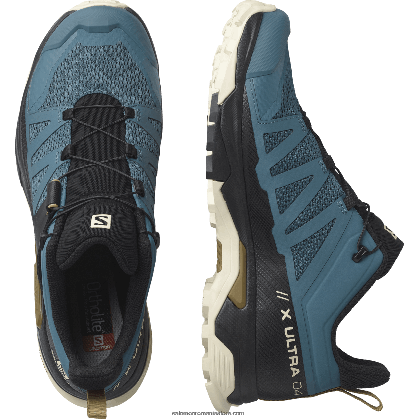 Salomon albastru mallard/nisip albit/maro bronz pantofi de drumeție pentru bărbați - x ultra 4 6D8X2J25