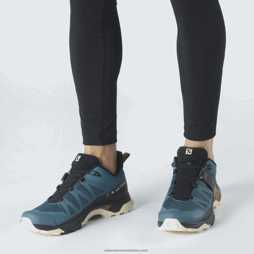 Salomon albastru mallard/nisip albit/maro bronz pantofi de drumeție pentru bărbați - x ultra 4 6D8X2J25