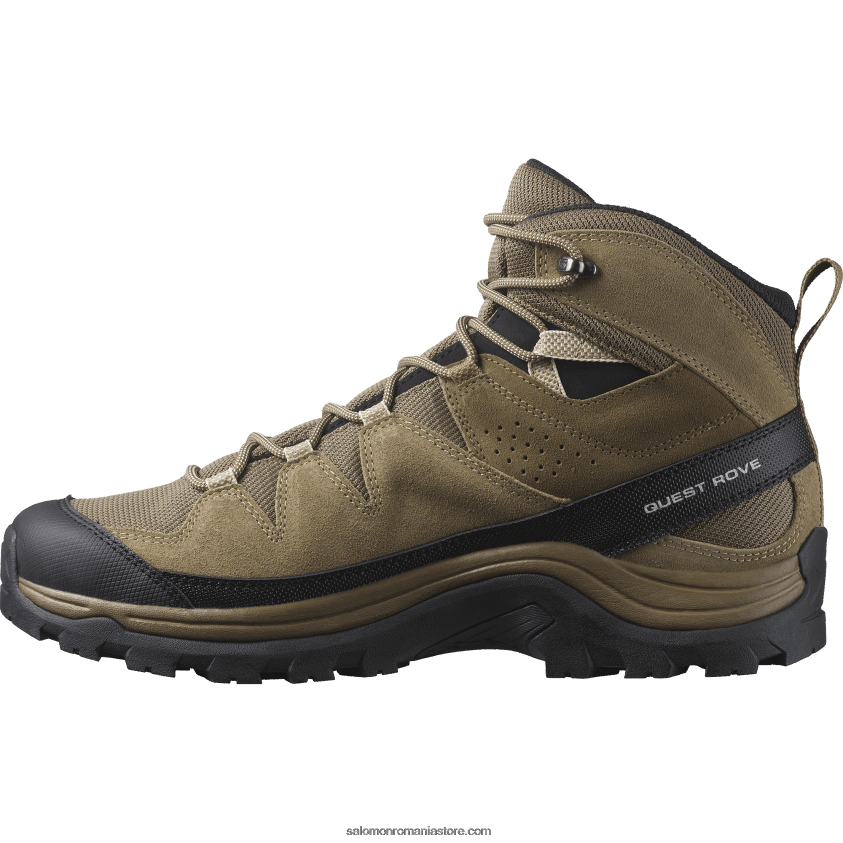 Salomon cangur/varec/negru ghete de drumeție din piele pentru bărbați - quest rove gore-tex 6D8X2J52