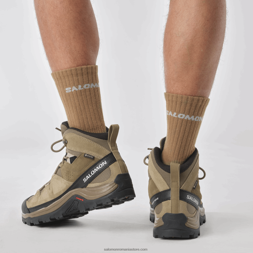 Salomon cangur/varec/negru ghete de drumeție din piele pentru bărbați - quest rove gore-tex 6D8X2J52