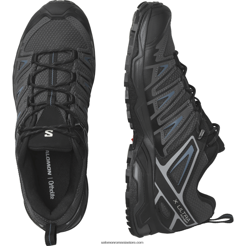 Salomon cenușă neagră/abanos/albastru pantofi de drumeție pentru bărbați - x ultra pioneer aero 6D8X2J21