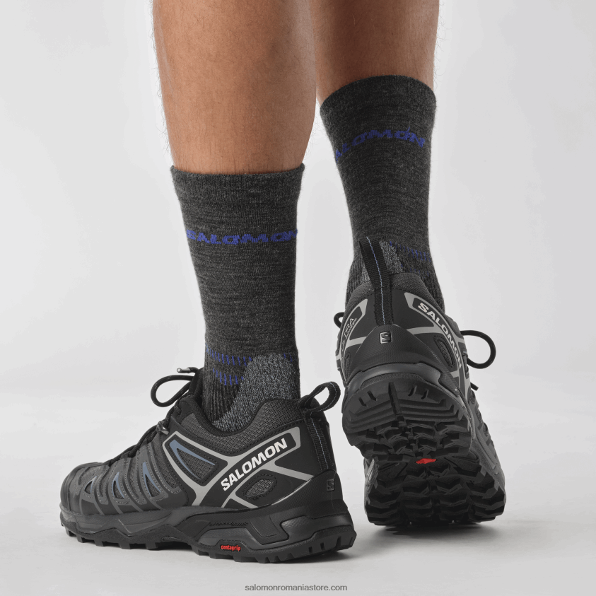 Salomon cenușă neagră/abanos/albastru pantofi de drumeție pentru bărbați - x ultra pioneer aero 6D8X2J21