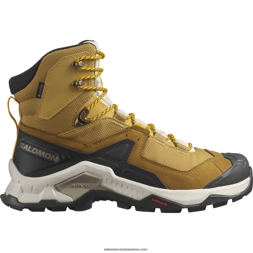 Salomon chimen/nisip albit/șofran ghete de drumeție din piele pentru bărbați - quest element gore-tex 6D8X2J50