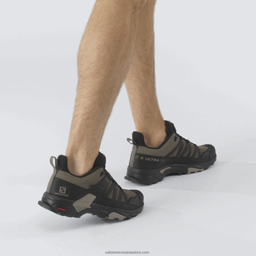 Salomon cordon elastic/negru/vintage kaki pantofi de drumeție pentru bărbați - x ultra 4 6D8X2J27