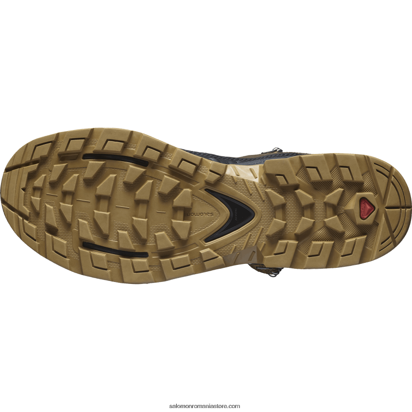 Salomon delicios/negru/aur plictisitor ghete de drumeție din piele pentru bărbați - quest element gore-tex 6D8X2J49