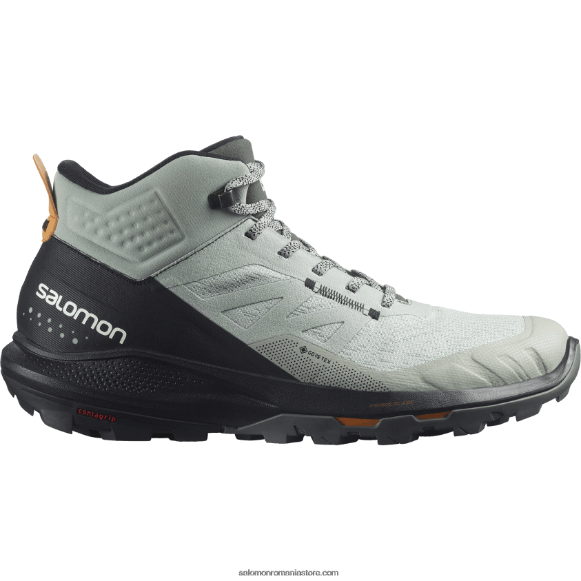 Salomon fier forjat/negru/portocaliu vibrant ghete de drumeție pentru bărbați - outpulse mid gore-tex 6D8X2J31
