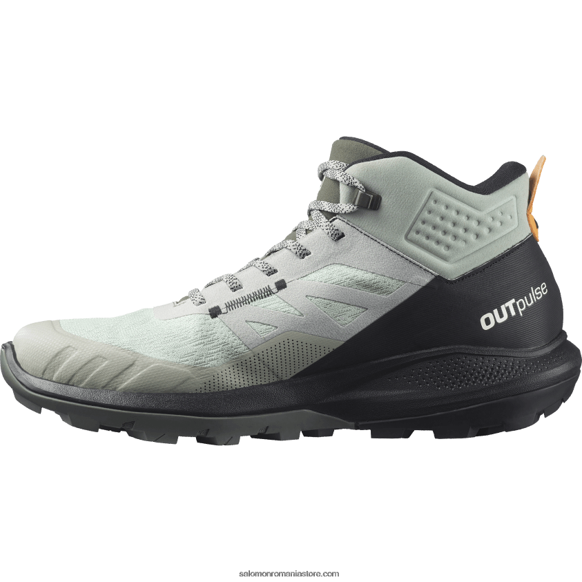 Salomon fier forjat/negru/portocaliu vibrant ghete de drumeție pentru bărbați - outpulse mid gore-tex 6D8X2J31