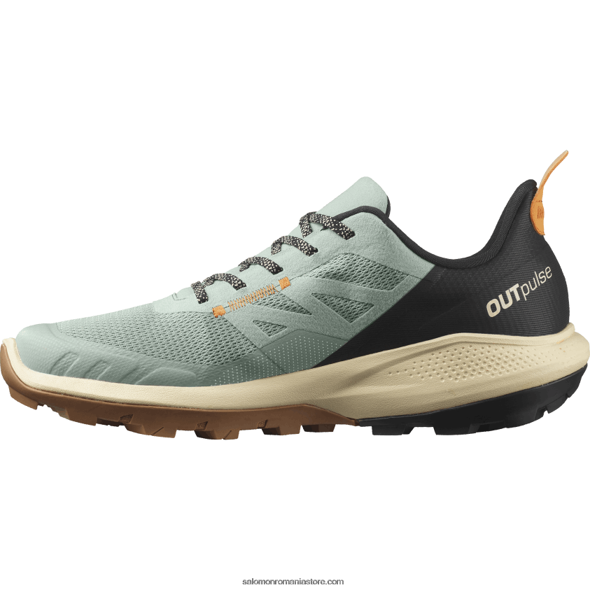 Salomon fier forjat/nisip albit/portocaliu vibrant pantofi de drumeție pentru bărbați - outpulse 6D8X2J29