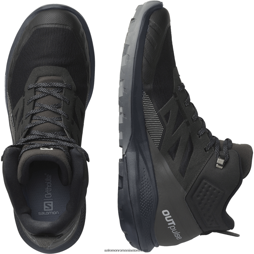 Salomon gheață neagră/abanos/vanilie ghete de drumeție pentru bărbați - outpulse mid gore-tex 6D8X2J33
