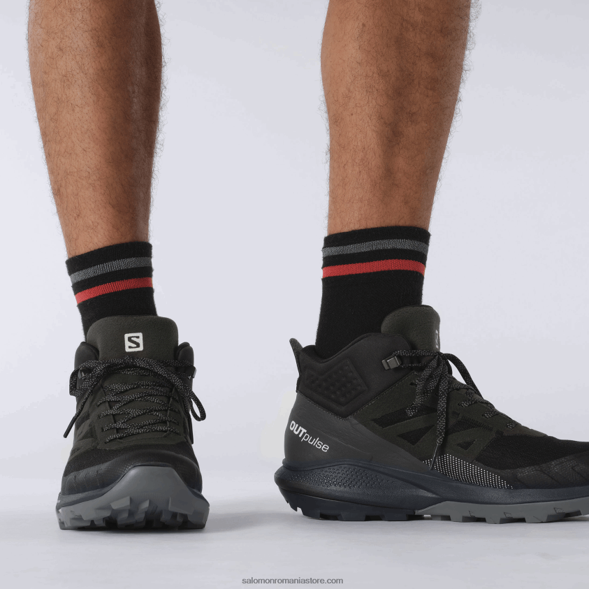 Salomon gheață neagră/abanos/vanilie ghete de drumeție pentru bărbați - outpulse mid gore-tex 6D8X2J33