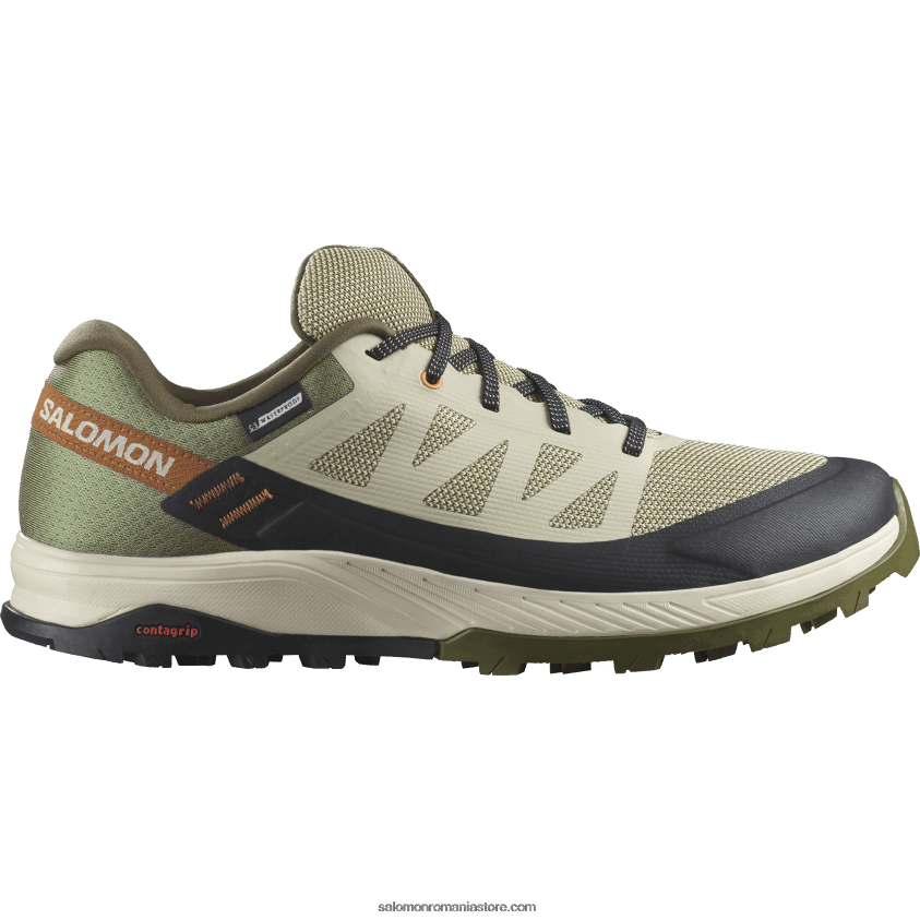 Salomon gri mușchi/noapte măsline/migdale de zahăr pantofi de drumeție pentru bărbați - outrise clima waterproof 6D8X2J54