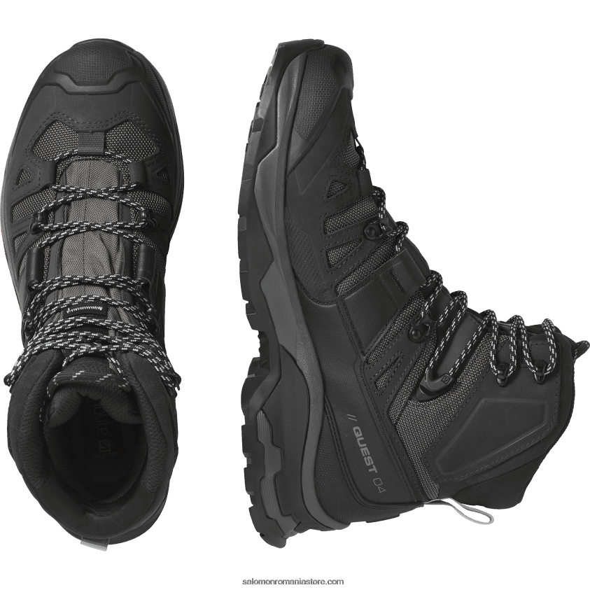 Salomon magnet/negru/cariera ghete de drumeție din piele pentru bărbați - quest 4 gore-tex 6D8X2J7