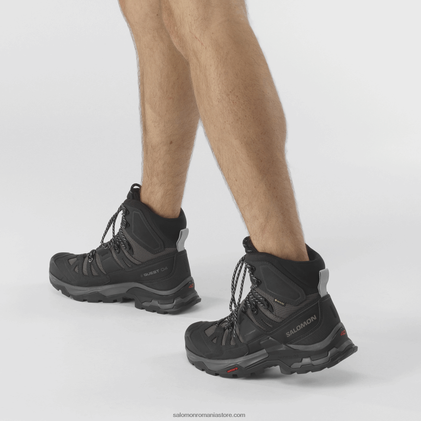 Salomon magnet/negru/cariera ghete de drumeție din piele pentru bărbați - quest 4 gore-tex 6D8X2J7