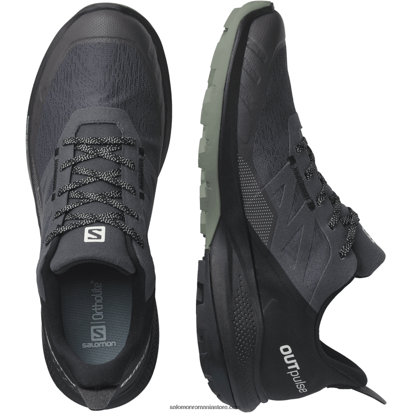Salomon magnet/negru/fier forjat pantofi de drumeție pentru bărbați - outpulse gore-tex 6D8X2J44