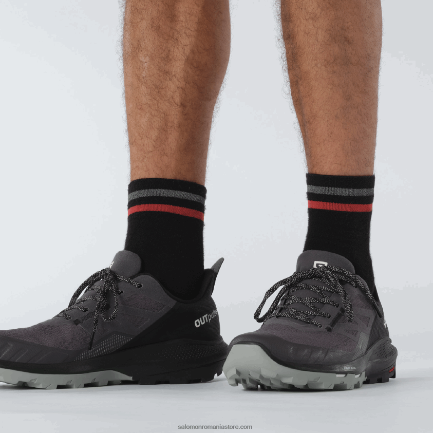 Salomon magnet/negru/fier forjat pantofi de drumeție pentru bărbați - outpulse gore-tex 6D8X2J44