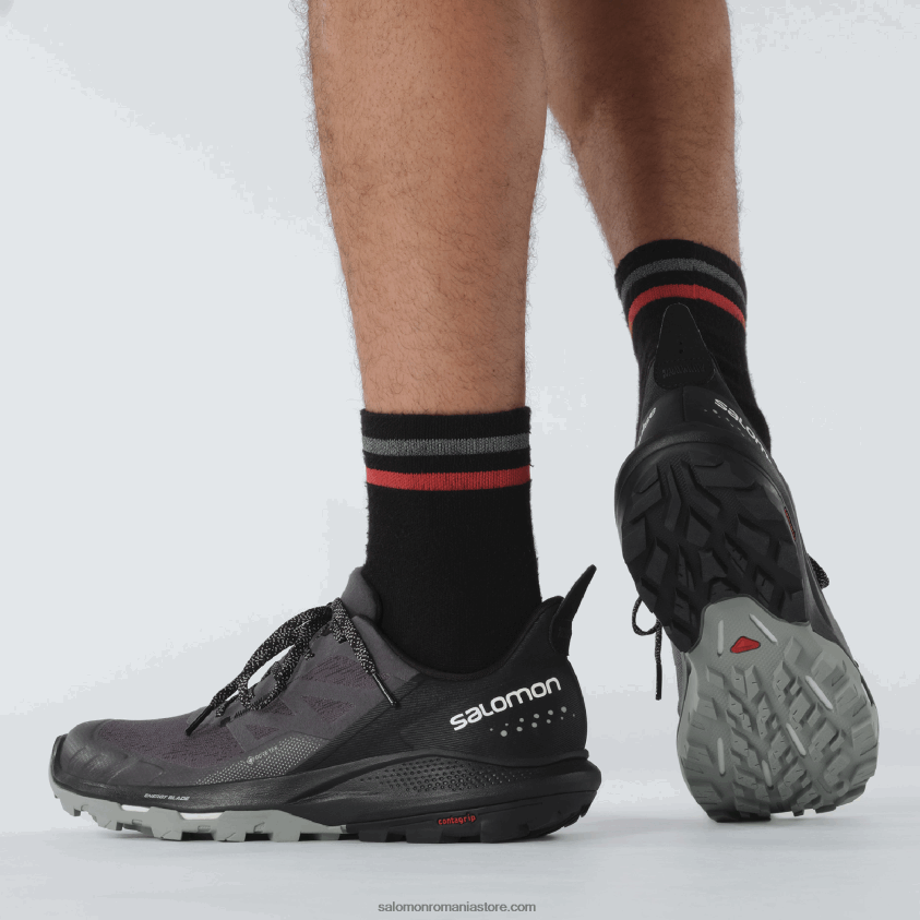 Salomon magnet/negru/fier forjat pantofi de drumeție pentru bărbați - outpulse gore-tex 6D8X2J44