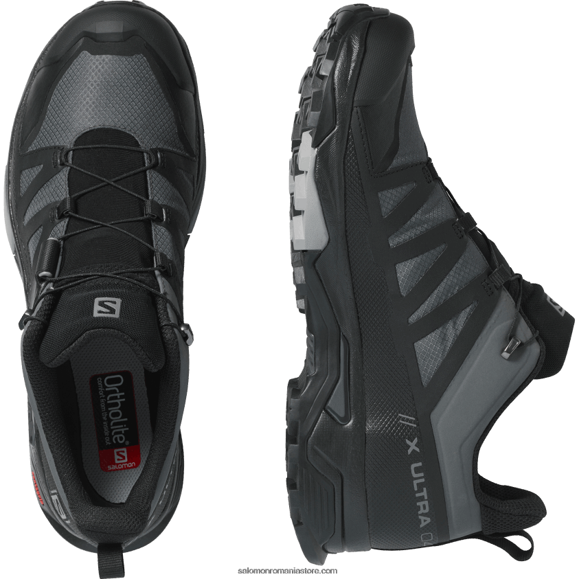 Salomon magnet/negru/monument pantofi de drumeție pentru bărbați - x ultra 4 wide gore-tex 6D8X2J41