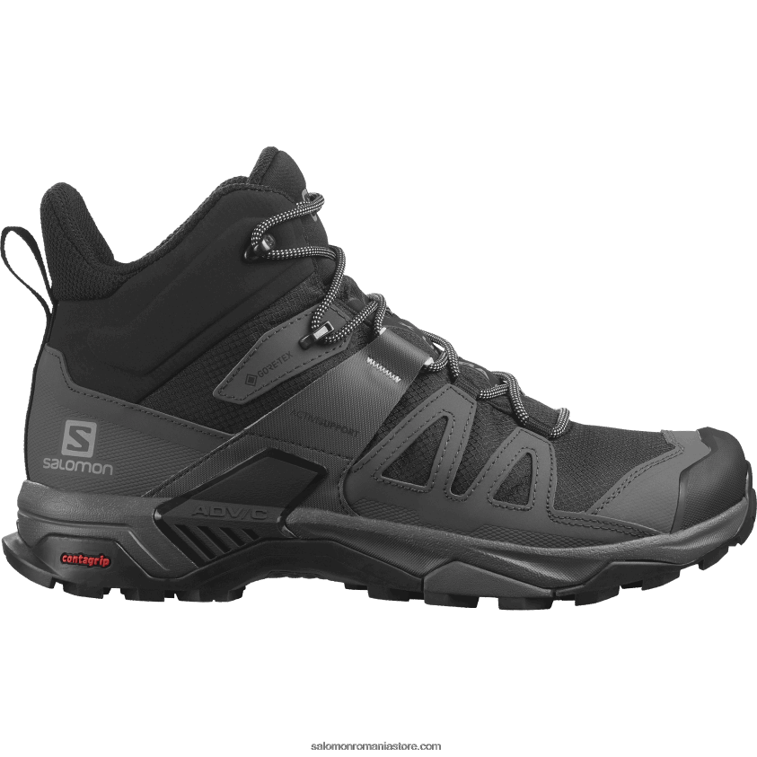 Salomon negru/magnet/albastru sidefat ghete de drumeție pentru bărbați - x ultra 4 mid gore-tex 6D8X2J8