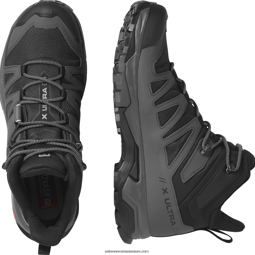 Salomon negru/magnet/albastru sidefat ghete de drumeție pentru bărbați - x ultra 4 mid gore-tex 6D8X2J8