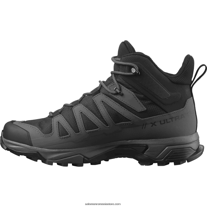 Salomon negru/magnet/albastru sidefat ghete de drumeție pentru bărbați - x ultra 4 mid wide gore-tex 6D8X2J42