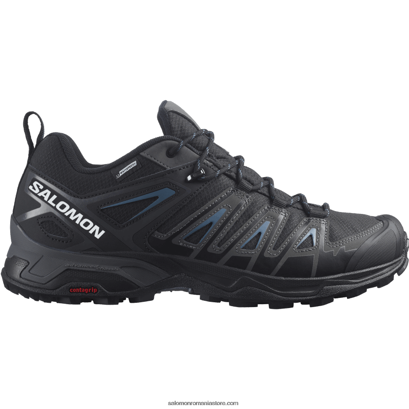 Salomon negru/magnet/bluesteel pantofi de drumeție pentru bărbați - x ultra pioneer clima waterproof 6D8X2J38