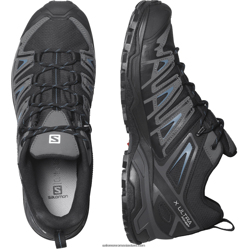 Salomon negru/magnet/bluesteel pantofi de drumeție pentru bărbați - x ultra pioneer clima waterproof 6D8X2J38