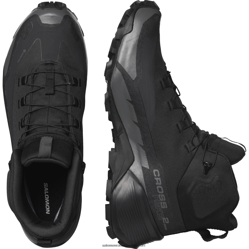 Salomon negru/magnet ghete de drumeție pentru bărbați - cross hike 2 mid gore-tex wide 6D8X2J19