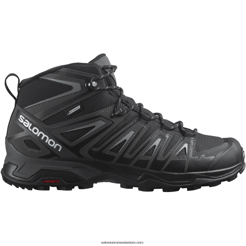 Salomon negru/magnet/monument ghete de drumeție pentru bărbați - x ultra pioneer mid clima waterproof 6D8X2J40